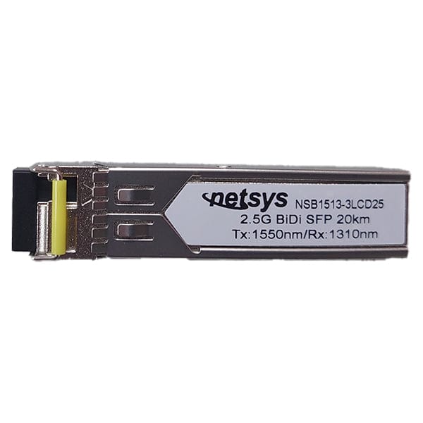 2.488Gbps SFP Bi-Directional Transceiver, 20KM, Tx1550nm/Rx1310nm, Single Mode - NSB1513-3LCD25
