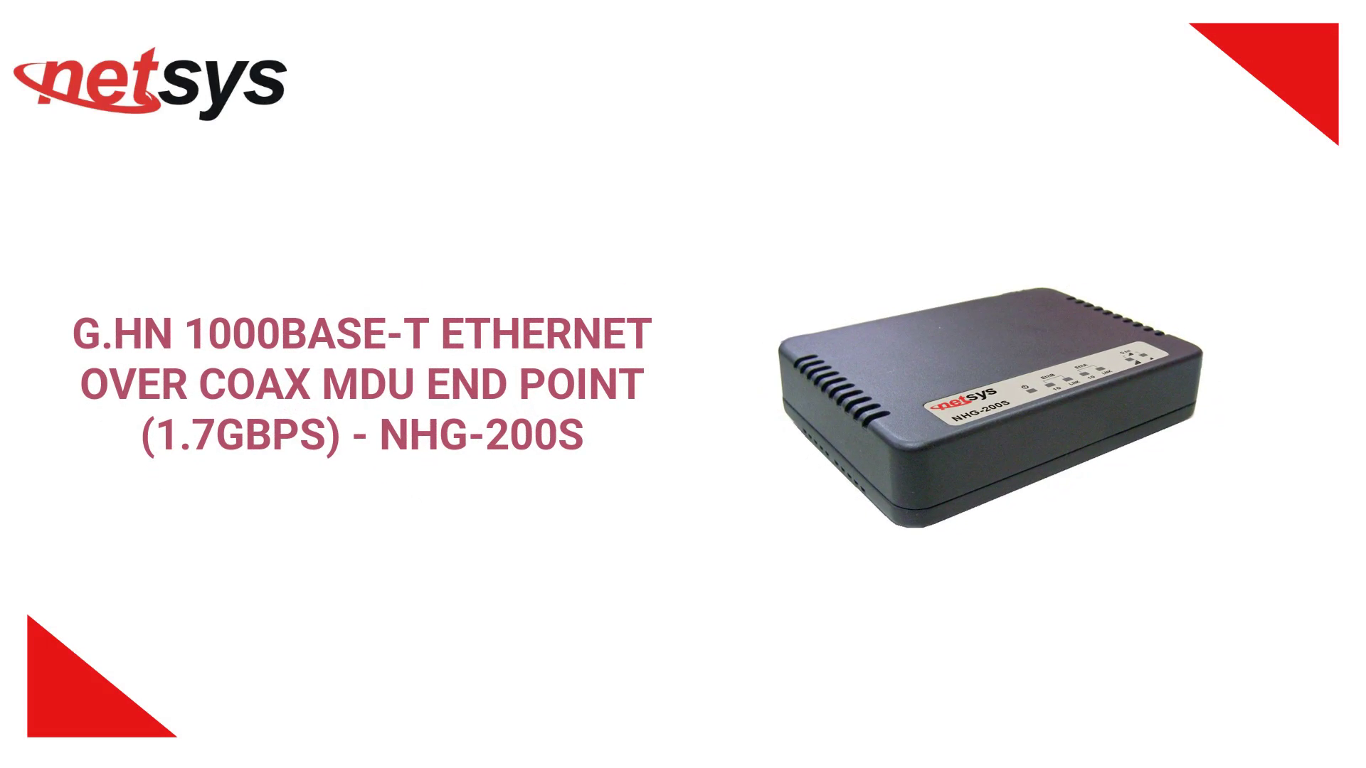 G.hn 1000Base-T Ethernet Over Coax MDU End Point (1.7Gbps) - NHG-200S by@Outfy