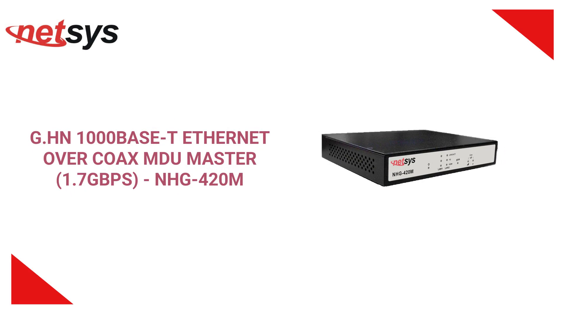 G.hn 1000Base-T Ethernet Over Coax MDU Master (1.7Gbps) - NHG-420M by@Outfy