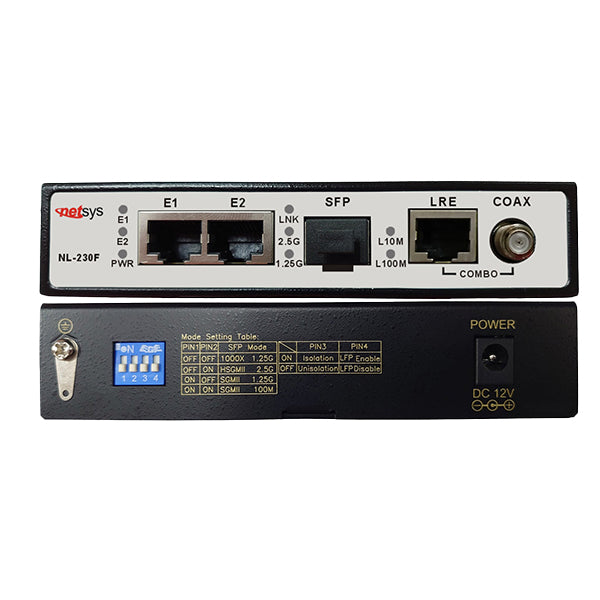 LRE Coax/UTP Extender and Media Converter Kit (200 Mbps) - NL-230FKIT