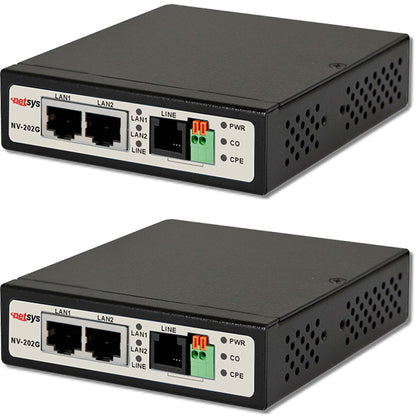 GigaPort VDSL2 Ethernet Extender Kit (2 Units Included) - Extend LAN up to 3km / 1.8 mi Over 2-Wire Copper | Ethernet Over Phone Line or Cat5/6 (NV-202GEKIT)