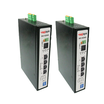 GigaPort Industrial Grade VDSL2 Ethernet Extender Kit (2 Units Included) - Extend LAN up to 3km / 1.8 mi Over Existing Copper Wiring (NV-520GKIT)