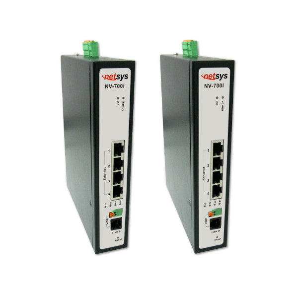 Managed Industrial Grade VDSL2 Ethernet Extender Kit (2 Units Included) - Extend LAN up to 3.3km / 2 mi Over Existing Copper Wiring (NV-700IKIT)